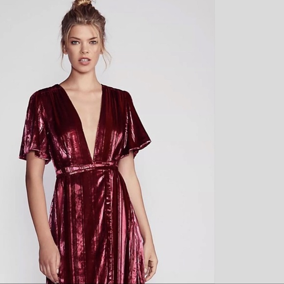 ❗️last one❗️FREE PEOPLE Stripe Velvet Dress NWT - Picture 2 of 3